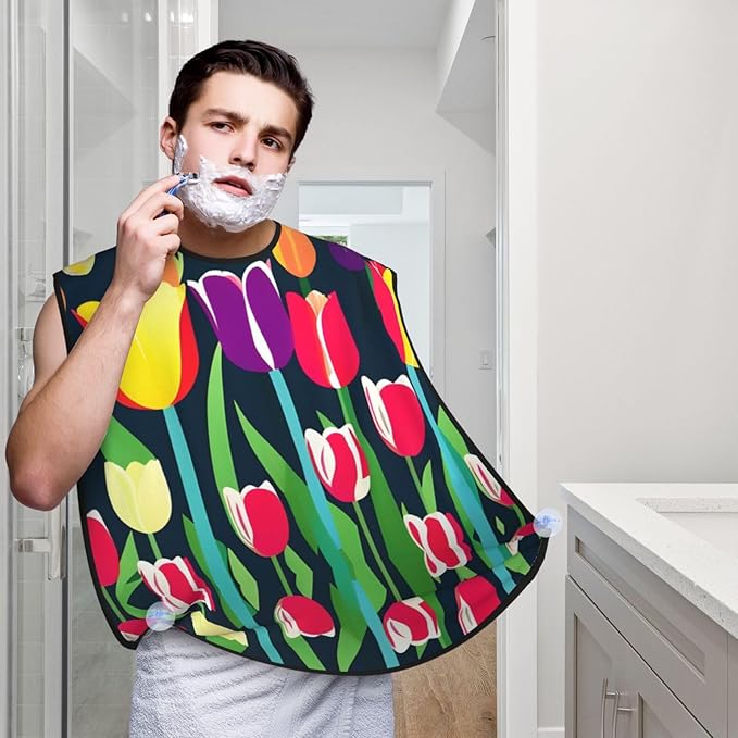 Magic Mushrooms Print Beard Bib Shaving Apron, Beard Hair Trimming Cape Gift For Dad