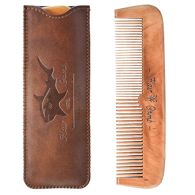 Menesia Wooden Hair Comb for Men & Boys, Wood Beard Comb