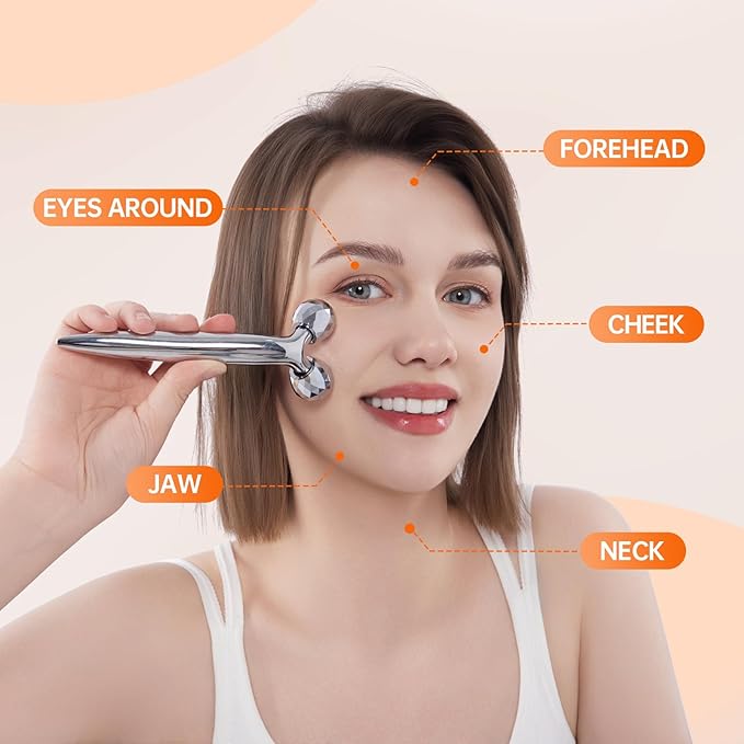 InfiniteRelax Face Roller Set, Cooling Gua Sha Facial Tools && Eye Roller