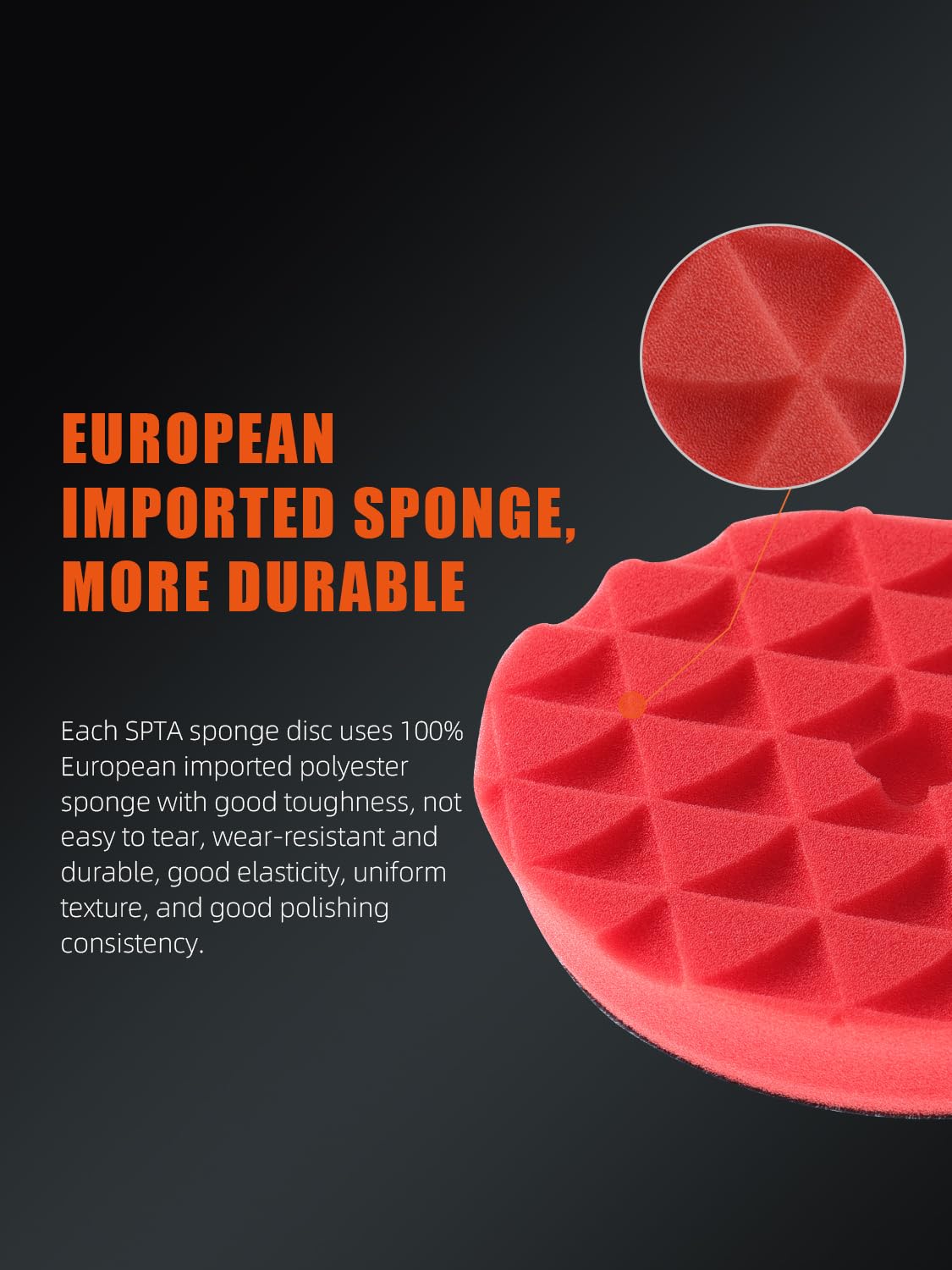Buffing Polishing Pads, SPTA 3 Inch 80mm Body Repair Polishing Pad Set Made for 3 Inch Backing Plate, 6 Pcs Buffing Pads with Sponge, Wool and Micro-Fiber Pad Set (5 Inch (125mm) Sets)