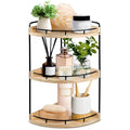 Alytree 2 Tier Bathroom Counter Organizer, Bathroom Counter Tray and Vanity Organizer, Wood Corner Countertop for Kitchen, Dresser (White)