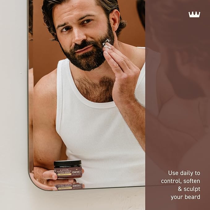 Cremo Beard & Scruff Cream, Casked Vanilla, 4 oz - Soothe Beard Itch, Condition and Offer Light-Hold Styling for Stubble and Scruff