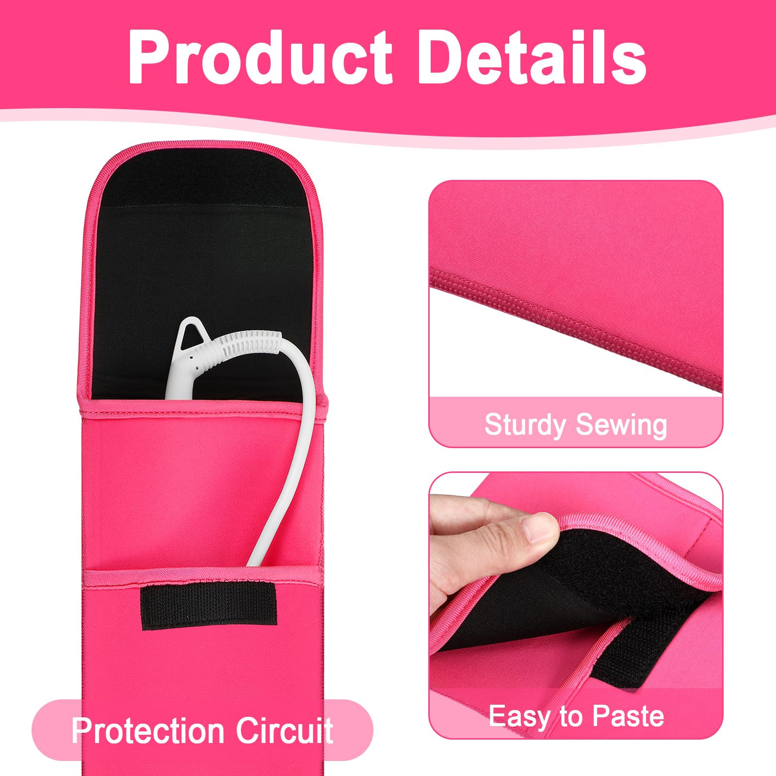 Shappy 2 Pcs Heat Resistant Curling Iron Flat Iron Travel Case,Solid
