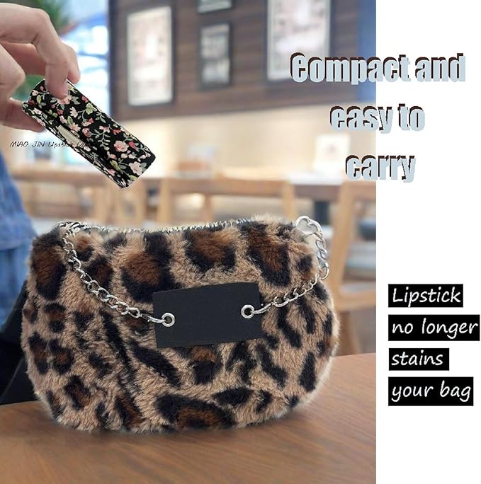 MIAO JIN Lipstick Case with Mirror Small Lipstick Holder for Purse