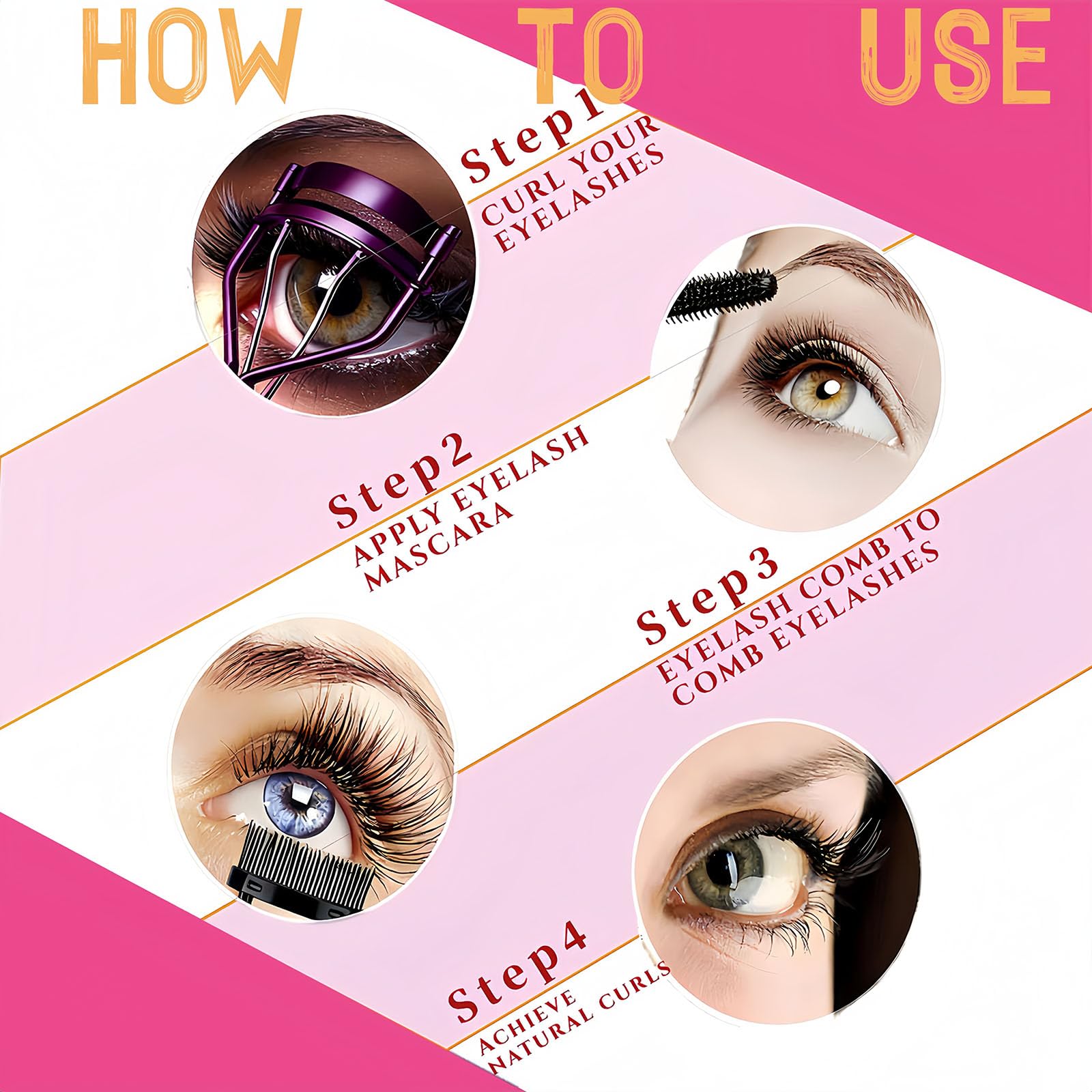 Acavado Professional Eyelash Curler with Lash Comb – Award-Winning Design – Pinch-Free, Effortless Curl for a Lash-Lift Effect in Seconds, Perfect for Home or Travel, Rose