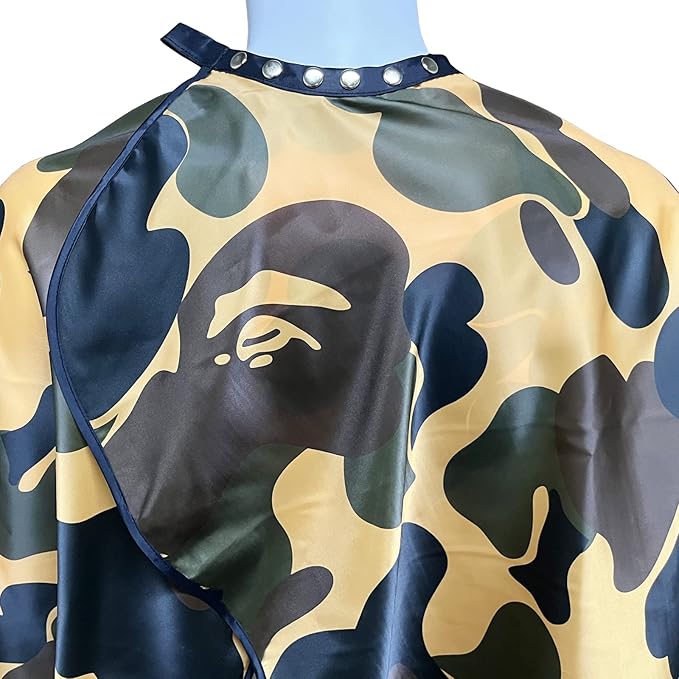 Barber Cape for Men Professional Hair Cutting Salon Capes with Snap Closures Waterproof Large Hairdressing Styling Gown for Barber- 63”× 56” (New Camouflage B)