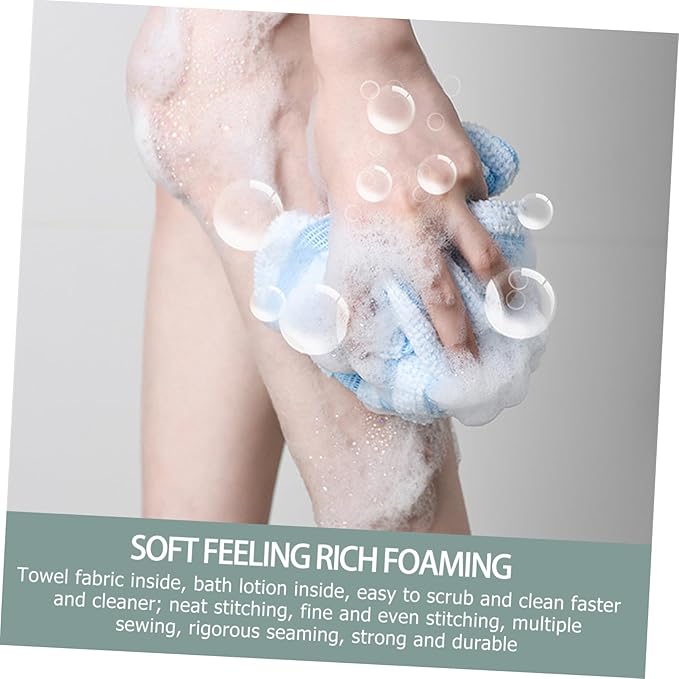 VICASKY Portable Back Scrubber Towel Exfoliating Dual-Sided Bath Wash Cloth for Body Cleaning Straps for Comfortable Massage for Daily Use