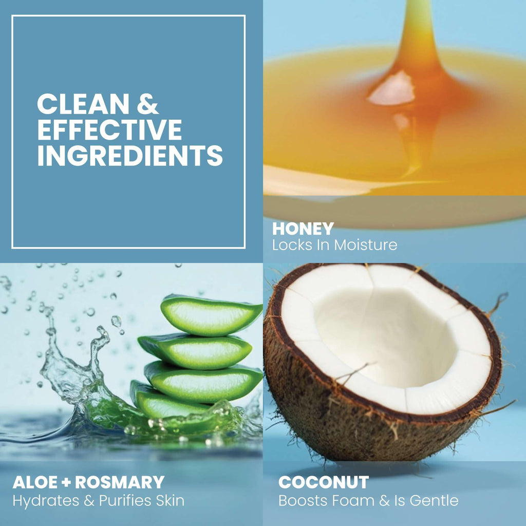 Eva Naturals Coconut & Honey Foaming Face Wash, Aloe & Royal Jelly, 6 oz
