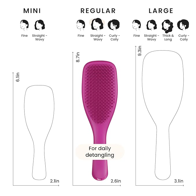 Tangle Teezer Ultimate Detangler Brush, Straight to Wavy, Raspberry