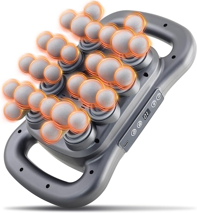 GAXEZO 28 Head Massage Gun Set, Deep Tissue Percussion Massager, Electric Massage Tools with 9 Styles & Levels, Dark Grey