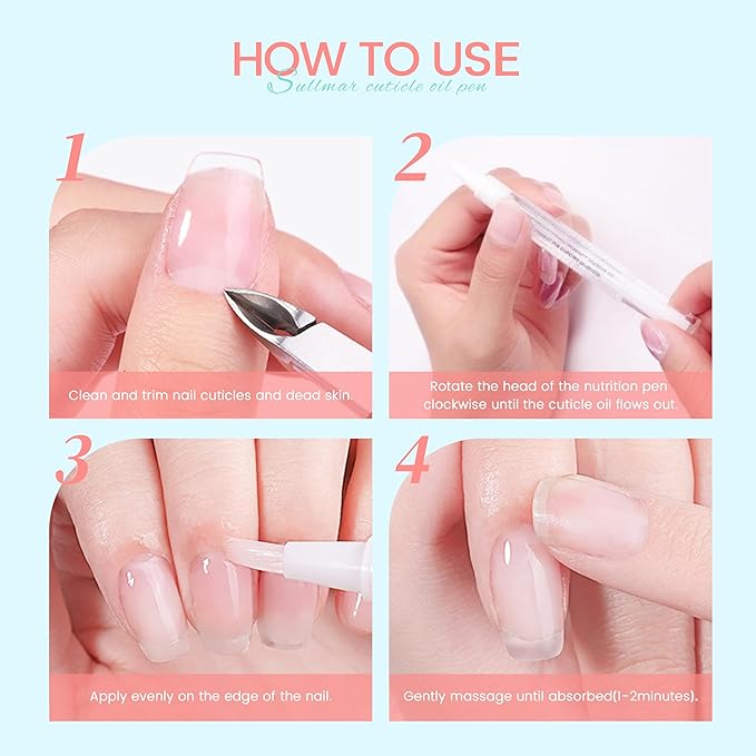 SULLMAR Nail Oil Cuticles Pens 8pcs Nail Care Kit 8 Smell Cuticle Pen Nutrition Oil Nail Art Professional Manicure Set for Nails Softener Nourish Skin