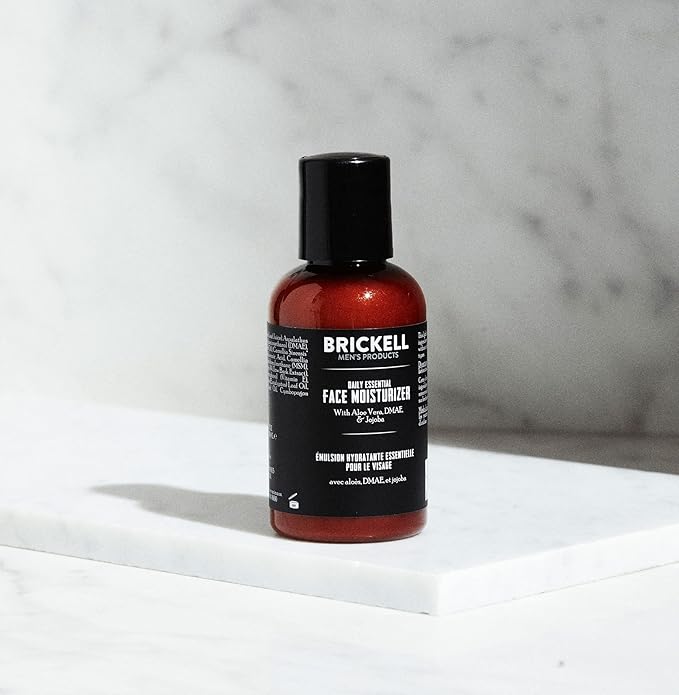 Brickell Men's Daily Essential Face Moisturizer for Men, Fast-Absorbing Face Lotion with Niacinamide, Green Tea, and Hyaluronic Acid, 2 Ounce, Scented