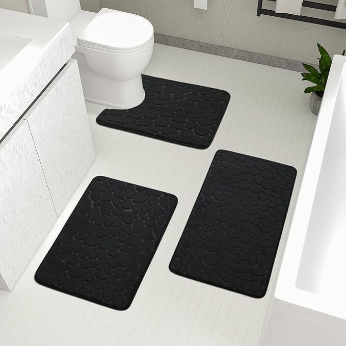 YIHOUSE Bathroom Rugs Mat Set, Memory Foam Bath Mat 2 Piece Teal