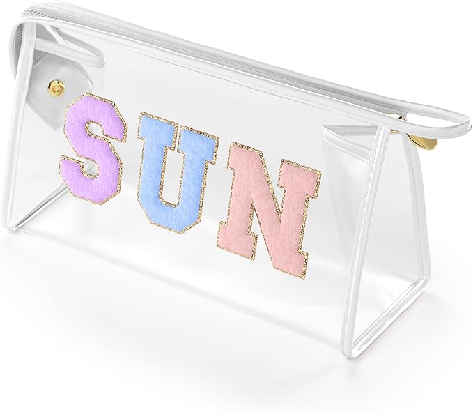 Clear Sunscreen Bag, Waterproof Makeup & Toiletry Pouch for Travel Beach