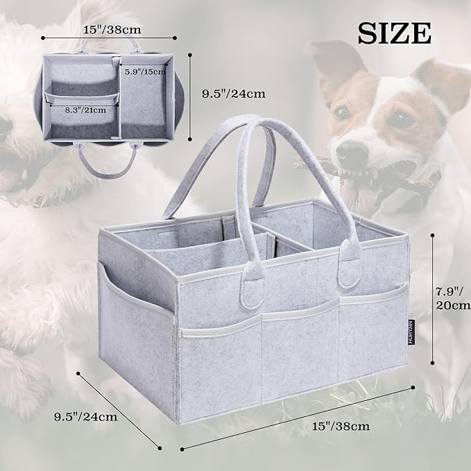 HUHYNN Pet Grooming Tote, Dog Grooming Supplies Organizer, Travel Outdoor (Bag ONLY) (Sliver Grey)