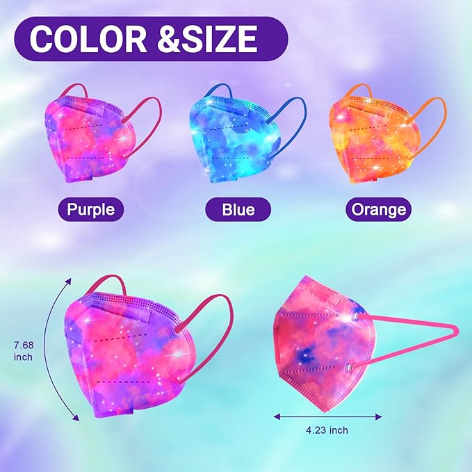 Rasav KN95 Face Masks, Comfortable 5 Layer Cup Dust Safety Mask, Muti-colored Design KN95 Mask for Women, Men