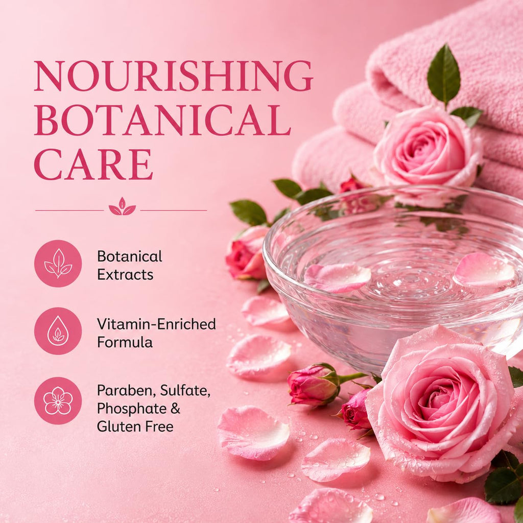 Ginger Lily Farms Botanicals Nourishing Body Wash, 100% Vegan & Cruelty-Free, Whispering Rose Scent, 1 Gallon (Pack of 4)