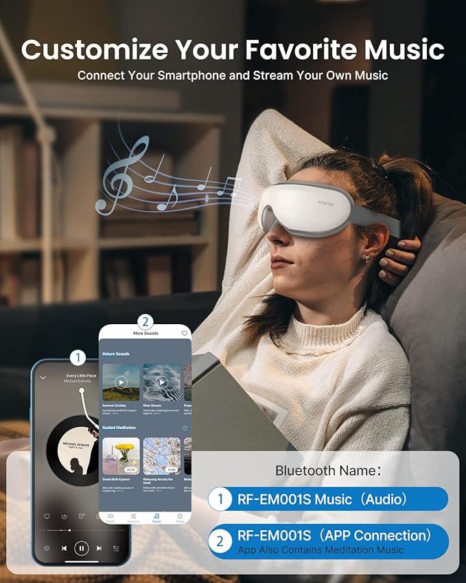 RENPHO Eyeris Smart Eye Massager with App Control, FSA Eligible HSA, Eye Mask with Heat & Wireless Music for Dry Eyes & Head Tension, Perfect Relaxing Birthday Gifts for Women and Men