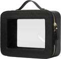 Popvibe Clear Makeup Case Black Traveling Toiletry Bag Travel Large Big Clear Cosmetic Bag Mahjong Tile Bag with Zipper Women