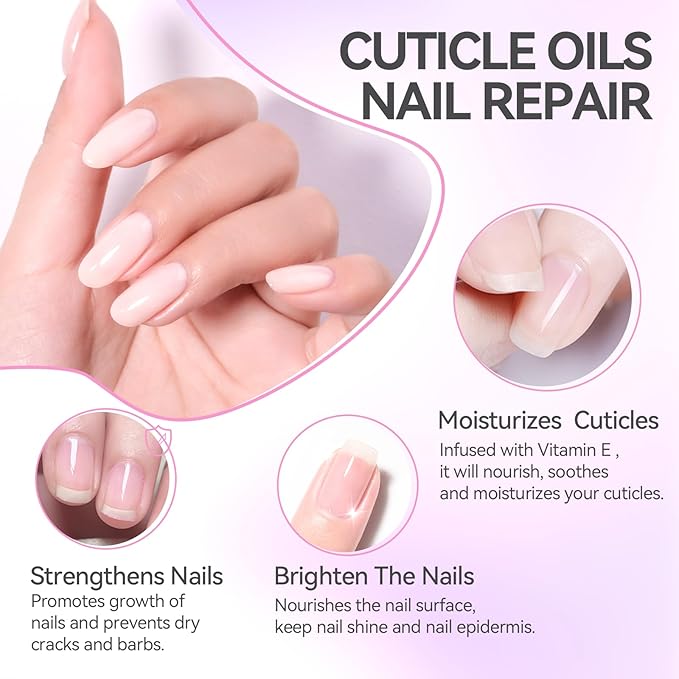 Gelike EC Nail Cuticle Oil - Peach Scent Organic Nail Moisturizing With Natural Jojoba Vitamin B & E for Nail Bed ＆ Damaged Nails Repair Treatment- Cuticle Cream for Nail Growth and Strength(15ml)