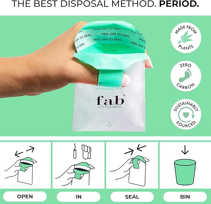 Fab Little Bag Feminine Hygiene Disposable Bags Holder for Tampons and Sanitary Pads, Feminine Care Products Dispenser