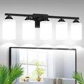 VerRon 5-Light Bathroom Light Fixtures, 31" Black Modern Vanity Lights