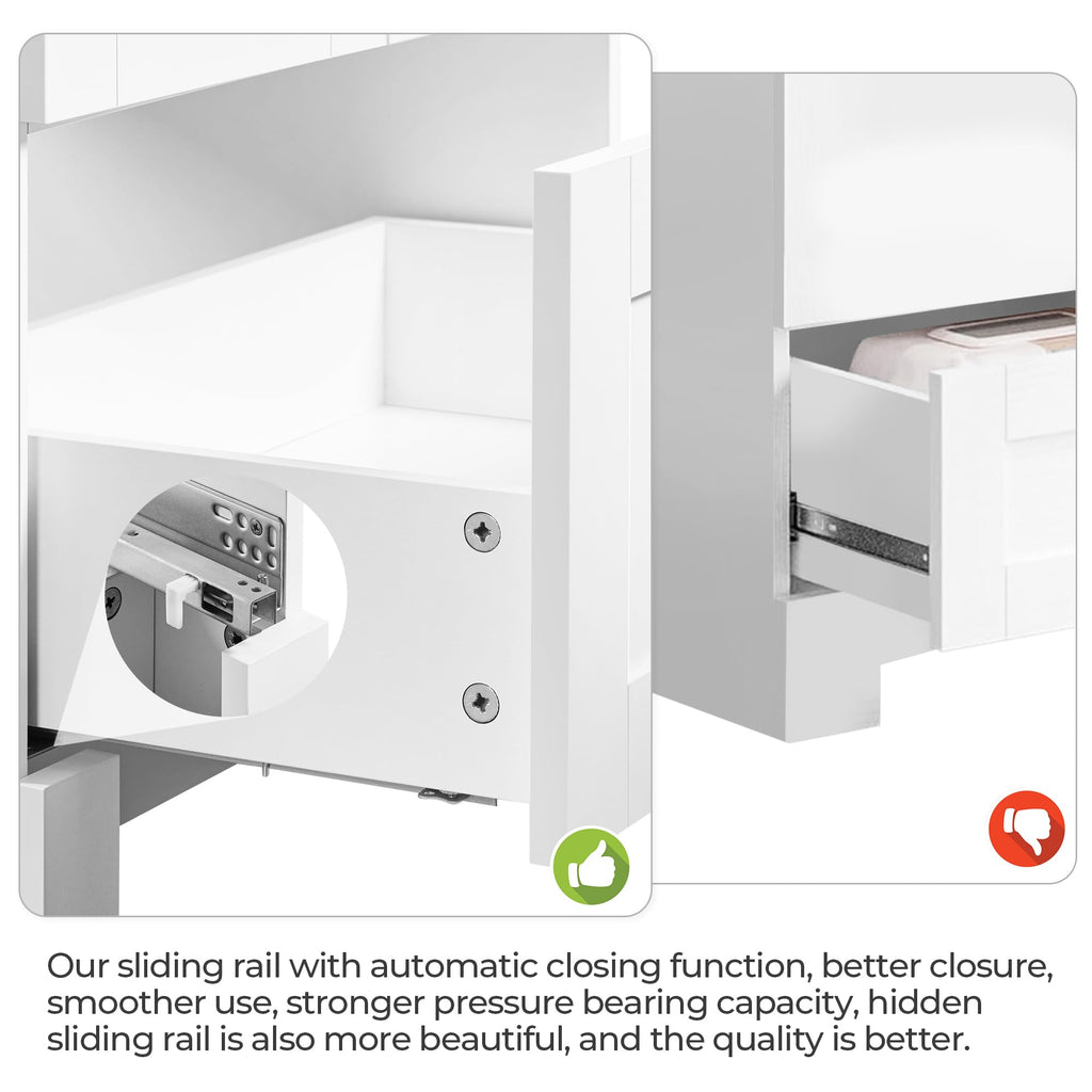 Yaheetech 24" Bathroom Vanity with Sink, 2 Doors & 1 Drawer Cabinet, White