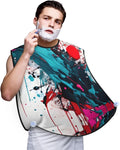 NOUZU Abstract Paint Splashes Print Beard Bib Apron For Men, Beard Hair Catcher For Men Shaving Trimming,Beard Cape Cloth