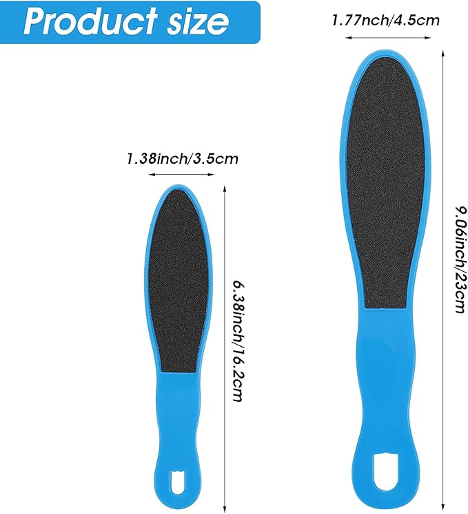 WLLHYF 4 Pieces Double Sided Pedicure Foot File Foot Scraper, Exfoliator Remover Dead Skin Hard Skin Calluses Foot Scrubber Reusable Foot Care Pedicure Tool for Wet and Dry Cracked Feet 2 Sizes