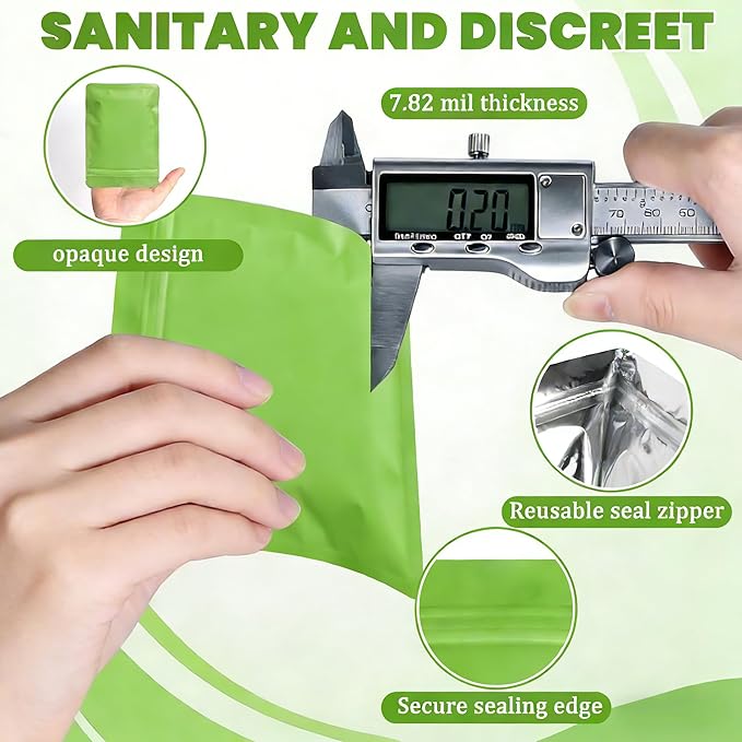 Disposable Sanitary Hygiene Disposal Bags for Bag Period Tampon Napkin Trash, 100pcs, Discreet Privacy Cover, Stylish Look, Self-Adhesive Seal,Portable for Purse, Bathroom, School, Travel (Green)