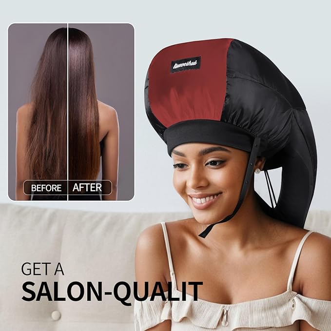 Hooded Hair Dryer， Ideal Hair Diffuser for Curly Hair， Your Ultimate Solution - Spacious Capacity Blow Dryer Cap for Rapid Styling of Curls