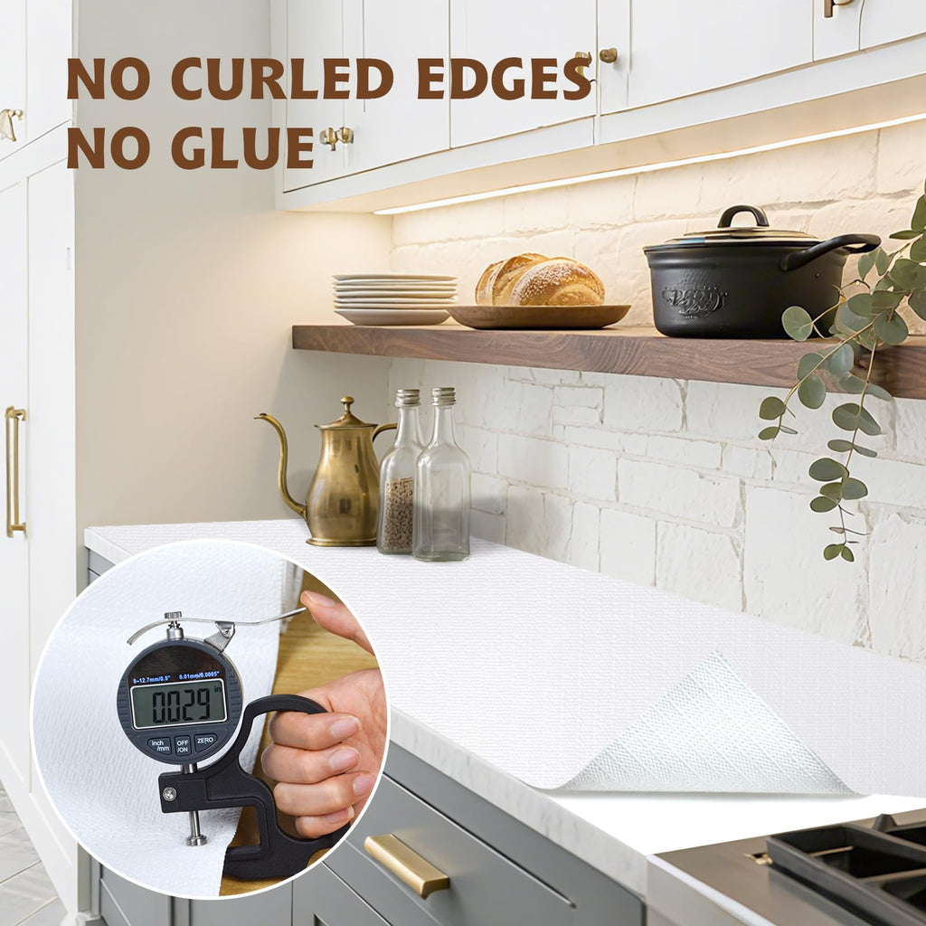 Shelf Liners for Kitchen Cabinets 23.6in x 20FT, Non Adhesive Drawer Liner
