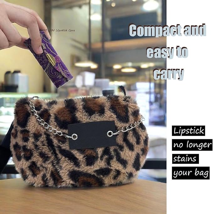 MIAO JIN Lipstick Case with Mirror Small Lipstick Holder for Purse