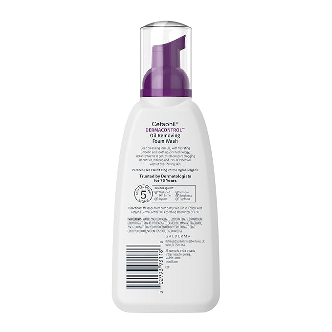 Cetaphil Pro Oil Removing Foaming Face Wash, Sensitive Skin, 8 fl oz, 3ct