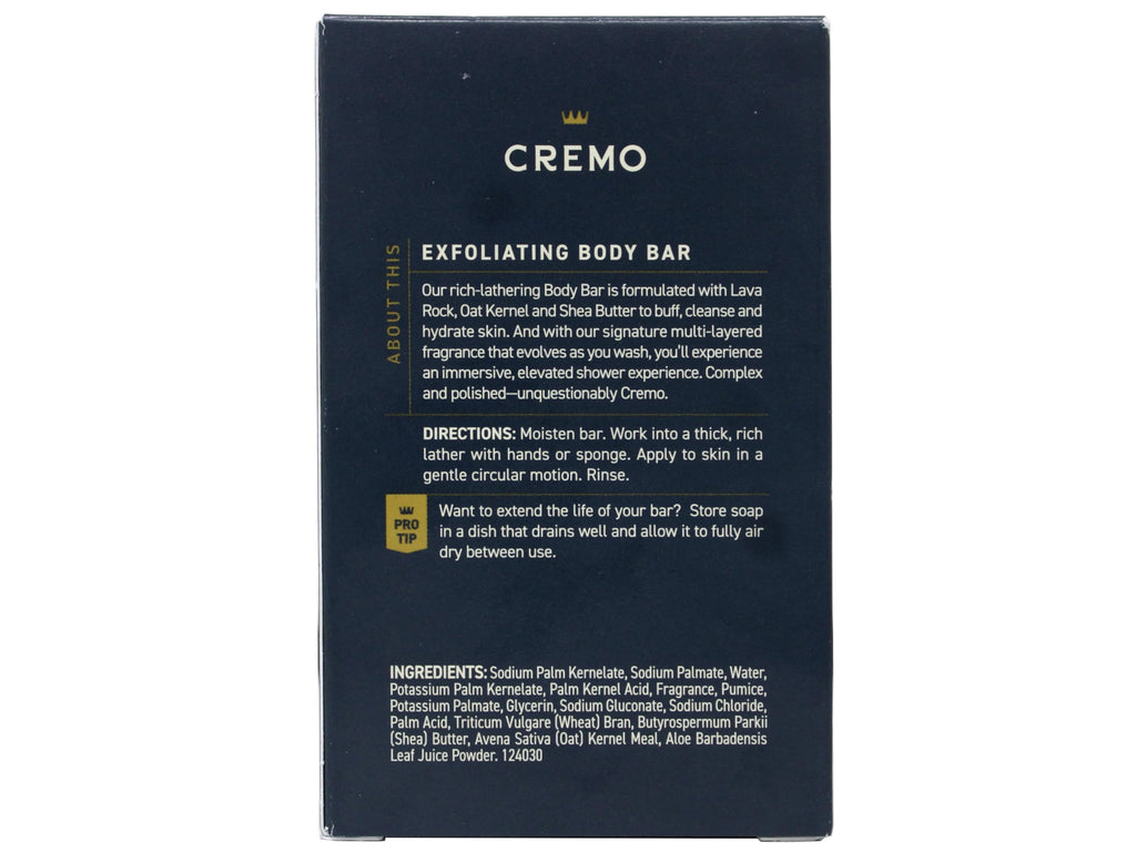 Cremo Exfoliating Body Bars Palo Santo (Reserve Collection) - A Combination of Lava Rock and Oat Kernel Gently Polishes While Shea Butter Leaves Your Skin Feeling Smooth and Healthy (Pack of 3)