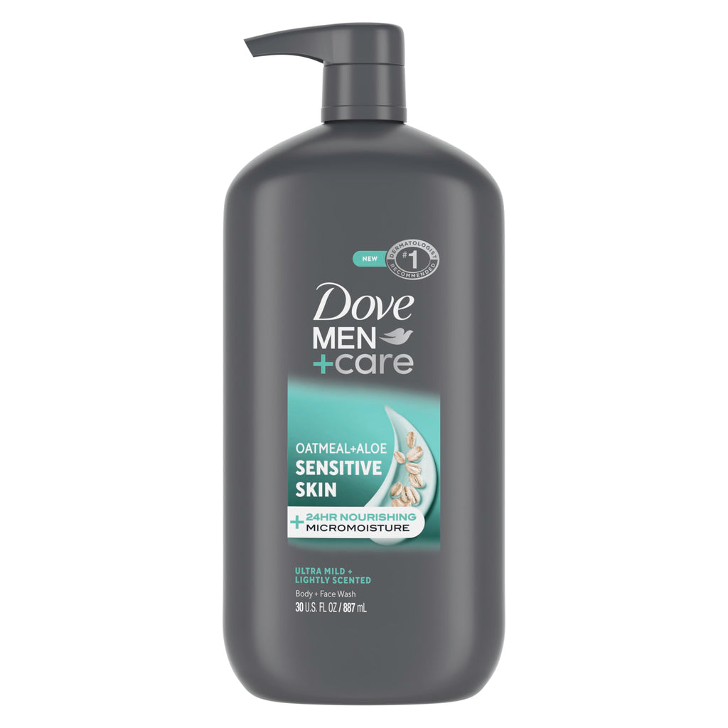 DOVE MEN + CARE Body & Face Wash for Men, Sensitive Skin, Hydrated, 30 oz