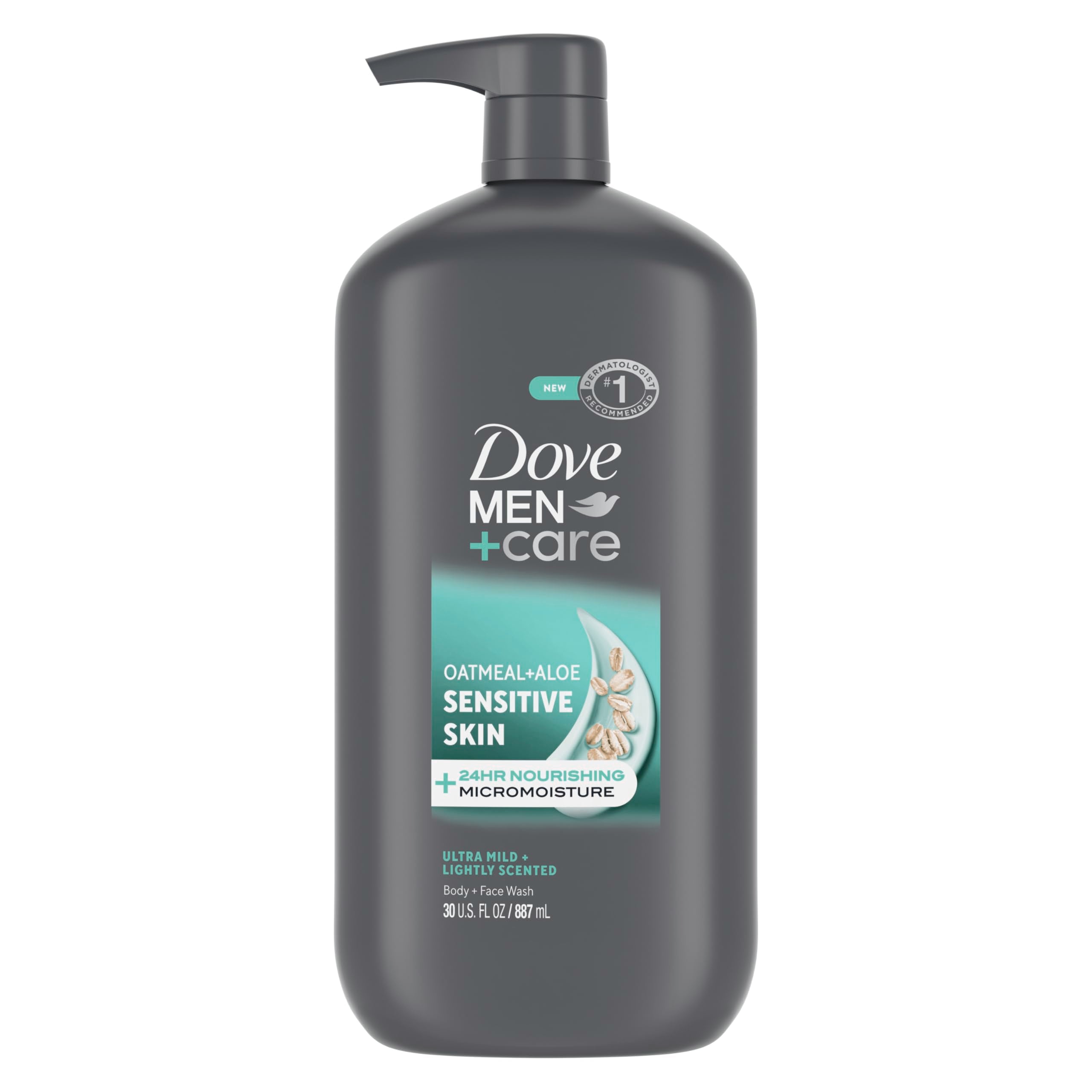 DOVE MEN + CARE Body & Face Wash for Men, Sensitive Skin, Hydrated, 30 oz
