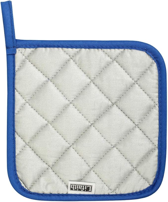 Lifaith 6 Pack Potholders Kitchen Pot Holders Set,Cotton Pot Holders for Kitchen 7 inch hot Pads,Heat Resistant Hot Pads for Cooking and Baking Dark Blue