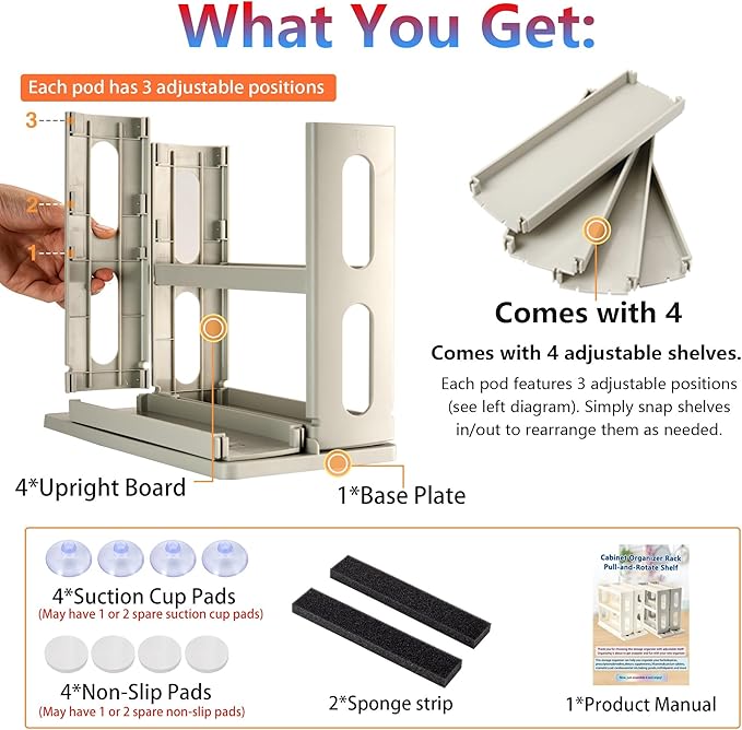 Medicine Organizer 2 Three-Decker Shelves Cabinet Storage Rack Organizer for Holding Vitamins, Supplements Cosmetics (9”H x 5.8”W x 10.4”D) (Dust Gray)
