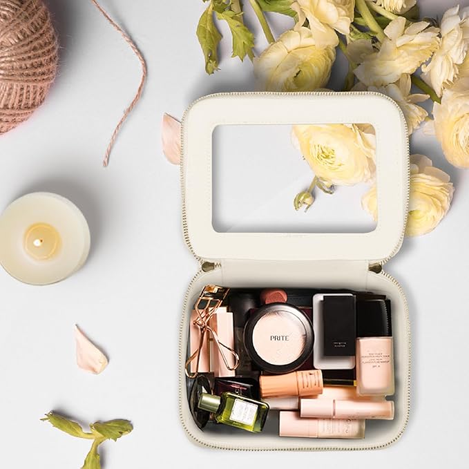 Prite Clear Makeup Bag Travel Cosmetic Organizer Toiletry Case for Women
