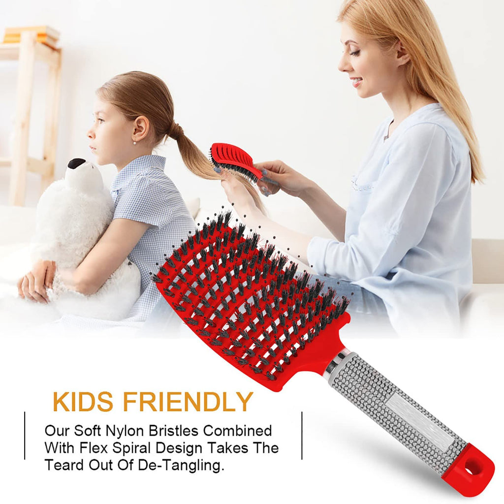 Hairstreaq Detangling Brush, Wet Dry Detangler Hair Brushes, Vented Detangling Brush, Fast Drying Styling Massage Hairbrush for Women & Kids’ Long, Thick, Thin, Curly & Tangled Hair (Gold)