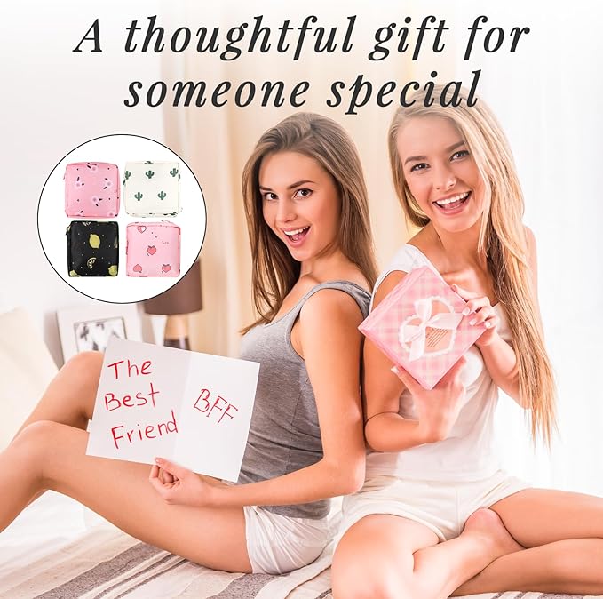 4 Pcs Sanitary Napkin Storage Bags,Menstrual Pad Pouches Tampon Holder for Purse,Feminine Product Pouch Portable Period Bags for Teen Girls for School