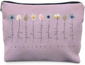 Likjad Christian Gifts Makeup Bag, Floral Christian Cosmetic Bags for Women, Galatians 5:22-23 Bible Verse Makeup Pouch, Faith Based Gifts Zipper Pouch（purple