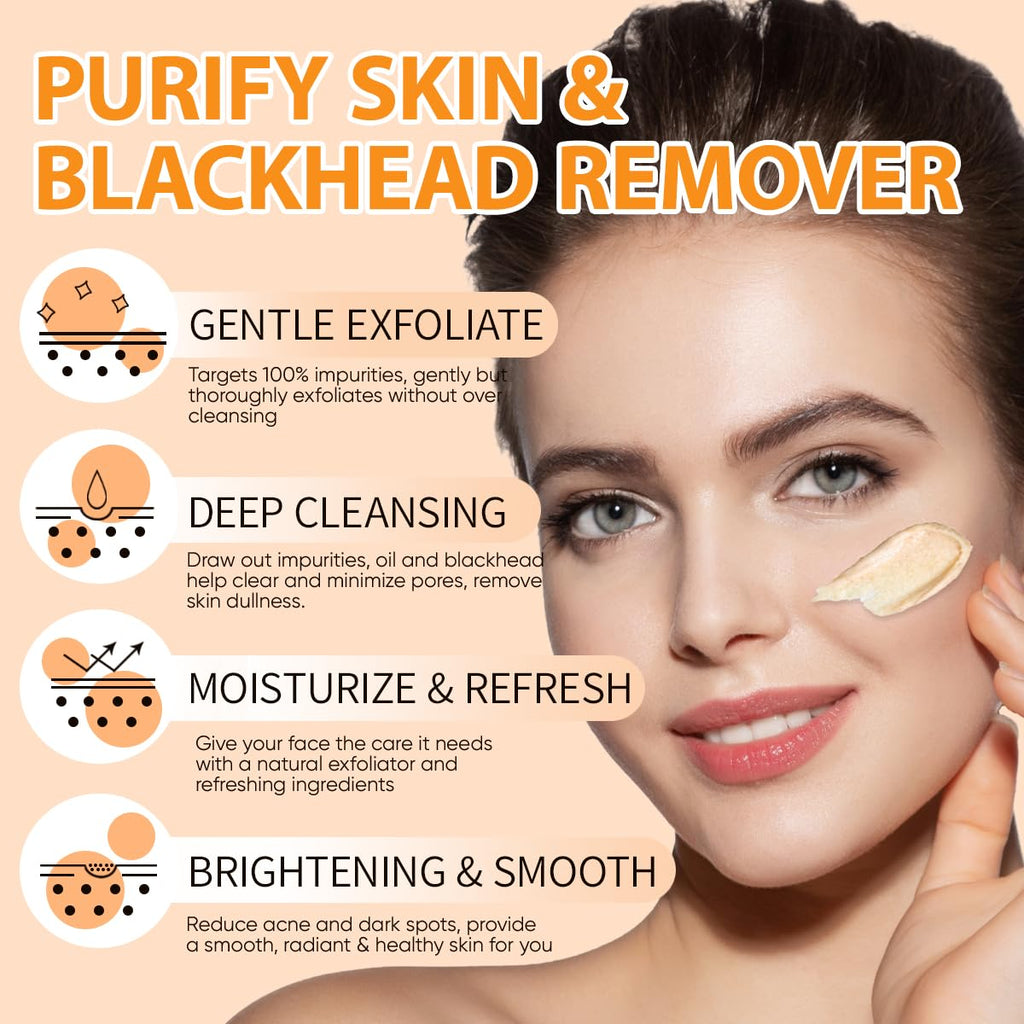 Vitamin C Face Scrub, Exfoliating Facial Wash with Retinol, Facial Scrub,Facial Exfoliating Scrub, Facial Scrubs for Women,Deep Cleansing Face Wash Cleanser for Women Men