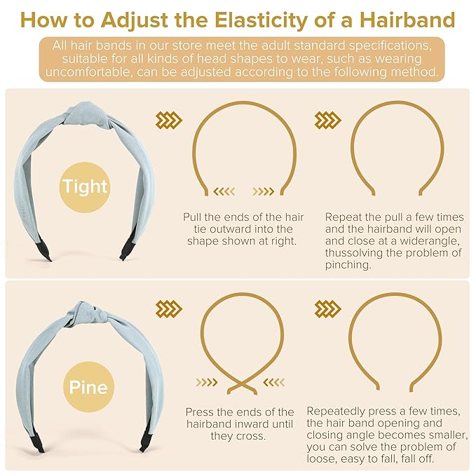 Headbands for Women Girls - 6PCS Stylish Top Knotted Headbands - Knotted Headband for Women - Head Bands Wide Hairband Hair Accessories