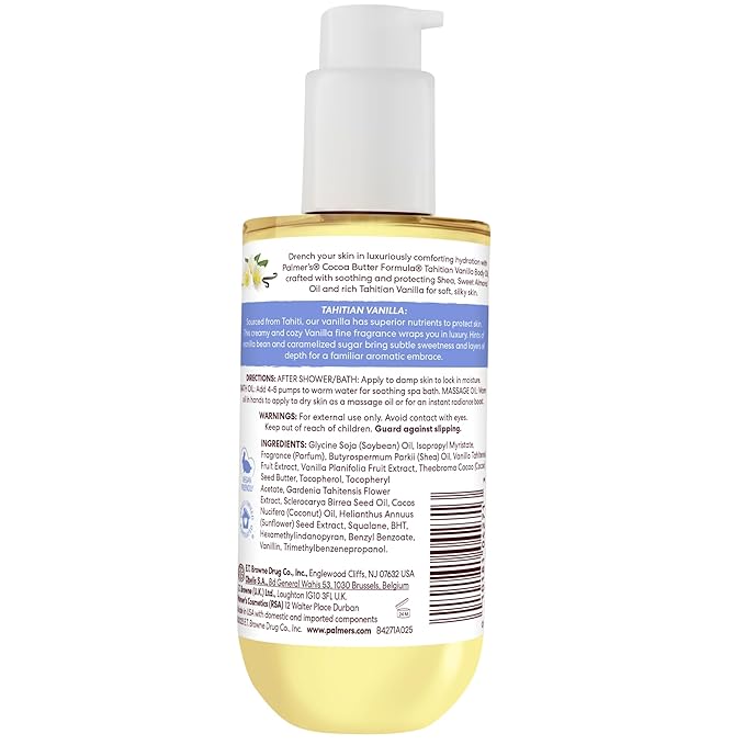 Palmer's Tahitian Vanilla Body Oil, Cocoa Butter Formula (6.5 Fl Oz)
