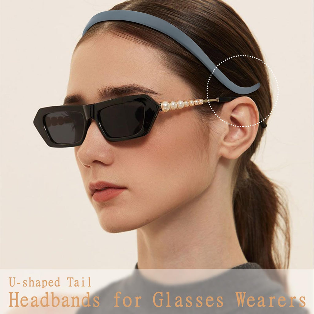 Hapdoo Headbands for Glasses Wearers No Headache No Pressure Comfortable Sunglasses Headband 6PCS Thin Plastic Hairbands with Teeth Fashion Head Bands for Women's Hair Non Slip Hair Accessories
