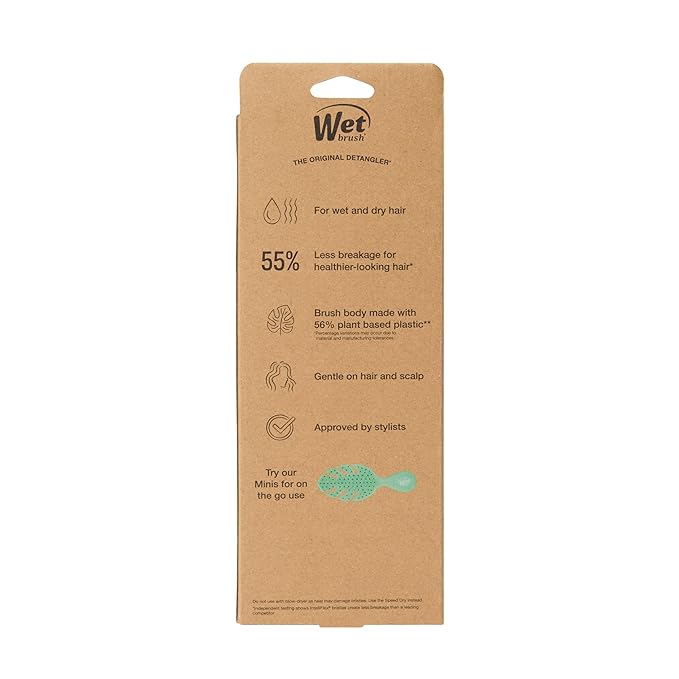 Wet Brush Go Green Curl Detangler Hair Brush - Black - Ultra-Soft IntelliFlex Detangling Bristles Glide Through Tangles with Ease - Great For Curly Hair - No Split Ends & Pain-Free (Pack of 2)