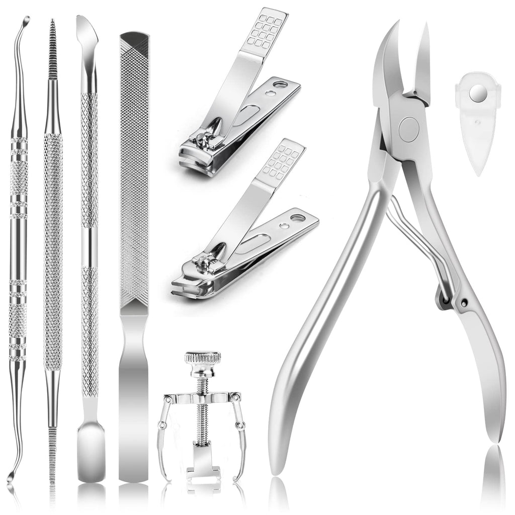 Ingrown Toenail Tool Ingrown Toenaill Clippers (9PCS), Professional Toe Nail Clipper Set for Ingrown & Thick Nail, Stainless Steel Ingrown Toenail Kit