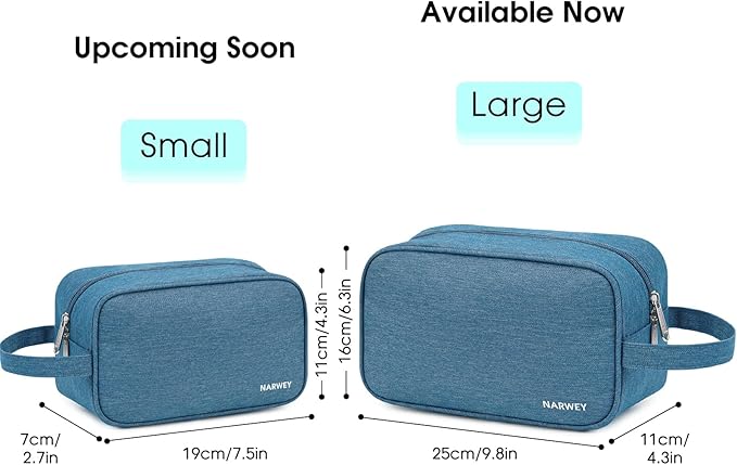 Narwey Travel Toiletry Bag for Women Traveling Dopp Kit Men Travel Bag for Toiletries Cosmetic Bag Makeup Bag Medicine Bag for Traveling (Navy Blue)